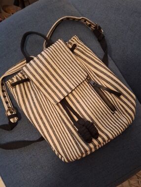 Universal Thread Black Canvas Backpack Interior with Branded Label